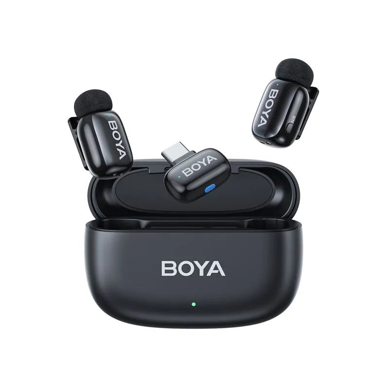 BOYA Mini Wireless Microphone with Charging Case | Ultra-Compact Plug & Play Mic for Vlogging, Interviews & Content Creation