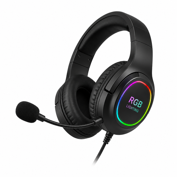 RGB Virtual Gaming Headset with Noise-Cancelling Mic