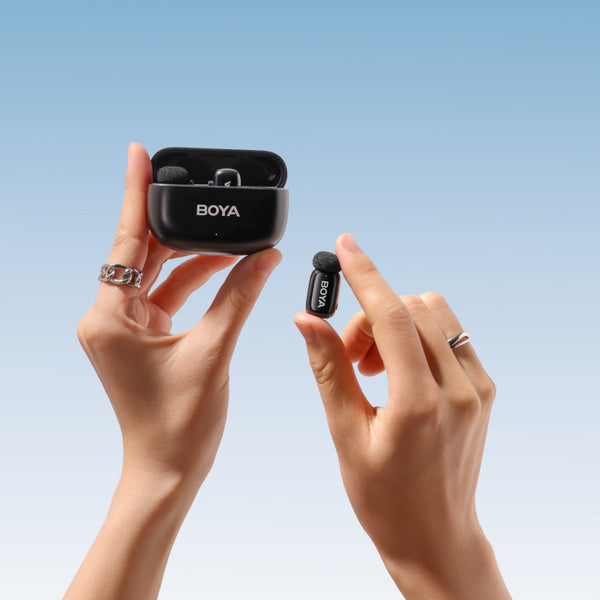 BOYA Mini Wireless Microphone with Charging Case | Ultra-Compact Plug & Play Mic for Vlogging, Interviews & Content Creation